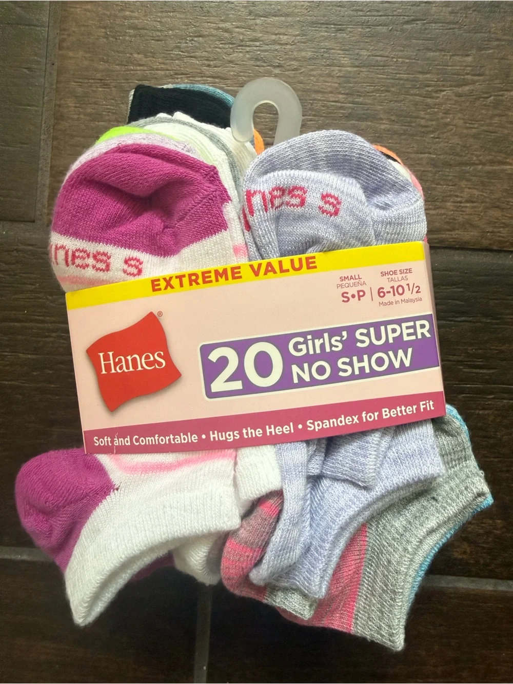 Hanes Girls 20-Pack No-Show Socks